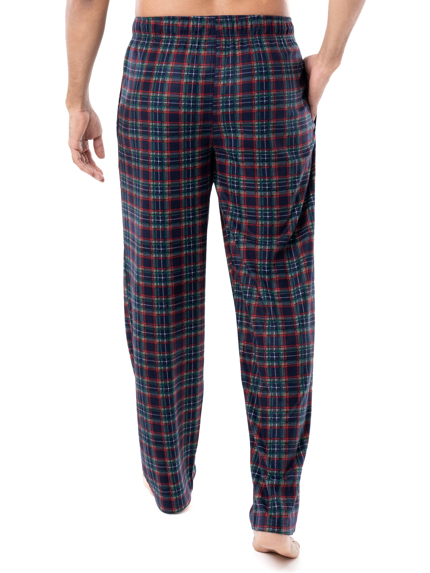 Fruit of the Loom Men's Holiday and Plaid Print Soft Microfleece Pajama Pant 2-Pack Bundle