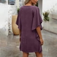 thumbnail image 5 of Swimsuit Coverup for Women V Neck Ruffled Beach Cover Ups Loose Fit Swimwear Swim Cover Up Beachwear, 5 of 6