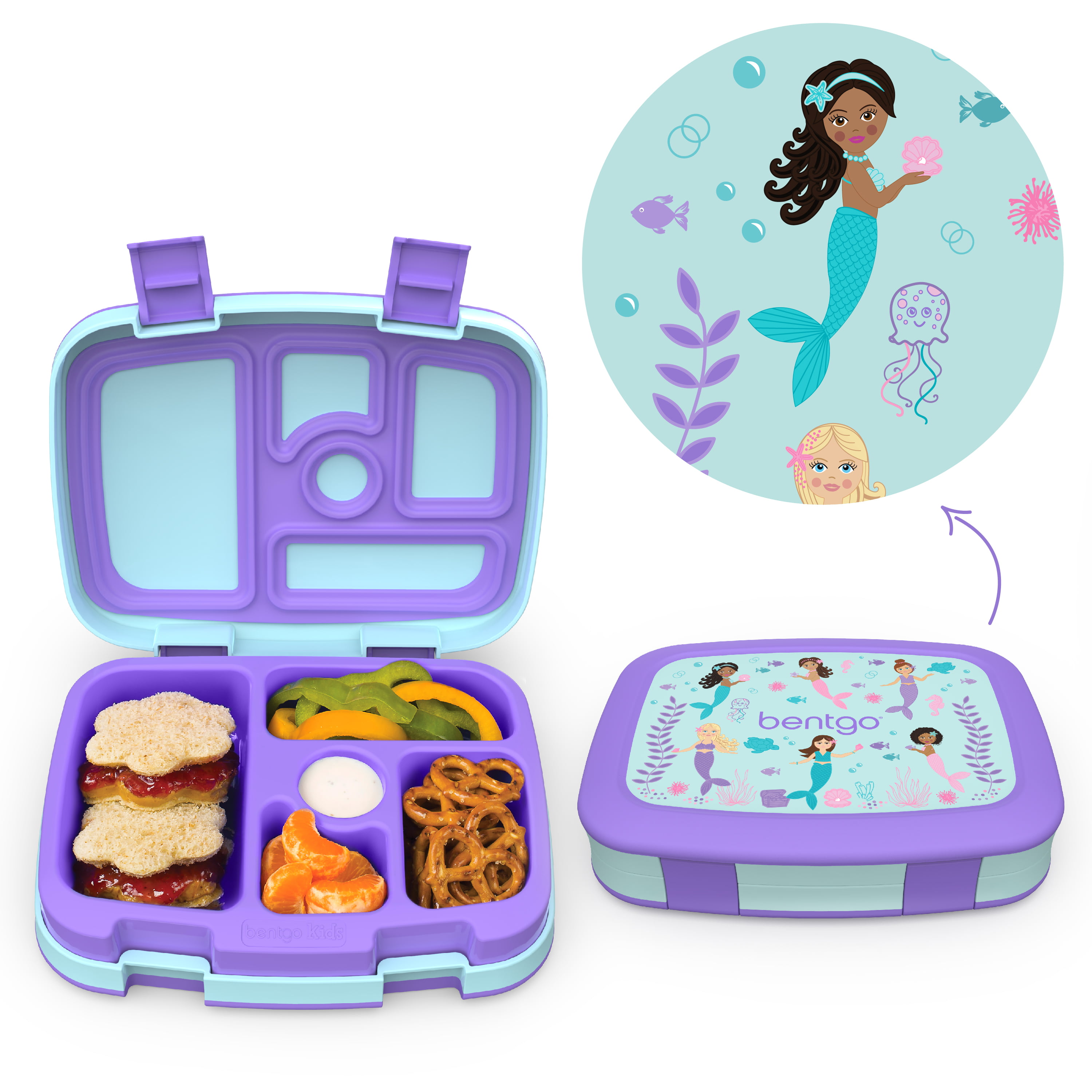 Bentgo Kids Prints Leak-Proof, 5-Compartment Bento-Style Kids Lunch Box ...