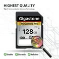 thumbnail image 2 of Gigastone 128GB SD Card V30 SDXC Memory Card High Speed 4K Ultra HD UHD Video Compatible with Canon Nikon Sony Pentax Kodak Olympus Panasonic Digital Camera, 2 of 5