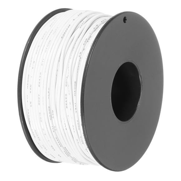 26AWG Stranded Wire PVC Hookup 50M/164ft White, Electrical Wire UL1007 Spool