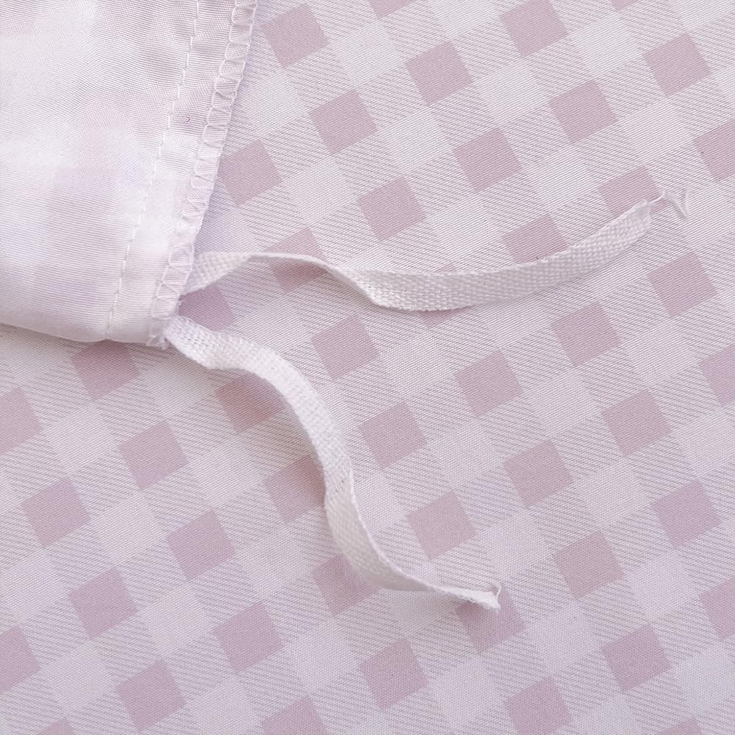 Pink Gingham King Duvet Cover Set, Pink Plaid Comforter Cover Set, 3 Pieces Checked Bedding Set (Pink Gingham, King)
