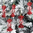 thumbnail image 5 of 6 piezas de adornos colgantes de bolas de caramelo con forma de piruleta roja de Navidad para el hogar, regalos de Año Nuevo 2024, 5 of 5