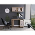 thumbnail image 2 of Atlin Designs Particle Board Light Oak/Taupe Office Desk Set Rectangular 39.3"W x 19.6"D x 28.9"H Unassembled, 2 of 6