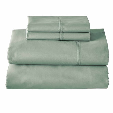 BETTER HOMES & GARDENS COOL & CRISP 4-PIECE 300 THREAD COUNT GREEN RIVER COTTON PERCALE SHEET SET, FULL