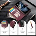 thumbnail image 6 of Allytechgroup for Samsung Galaxy Z Fold 7 Wallet Case, with Crossbody Shoulder Strap Hand Wrist Cards Holder Zipper Pocket RFID Blocking Shockproof Flip Cover Stand Snap Closure Phone Case, Winered, 6 of 9