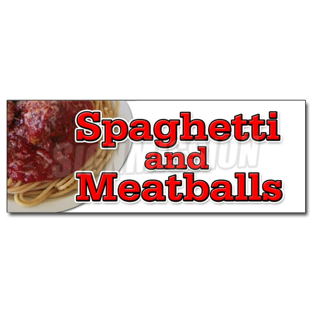 12" SPAGHETTI AND MEATBALLS DECAL sticker italian cucina food pasta