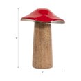 thumbnail image 4 of Mushroom Toadstool Figurine for Home Decor - Wooden Boho Accent Sculpture for Shelf, Coffee Table, Bathroom or Living Room Accent - Ornaments Display for Bathroom, Console and Mantel - 6", Red, 4 of 13
