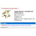 thumbnail image 2 of Tailgate Hinge Kit - Compatible with 2006 Hummer H1, 2 of 2