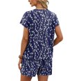 thumbnail image 5 of Outfits Women's Summer Two Piece Shorts Set Leopard Print Round Neck Short Sleeve Tops and Pocket Shorts Set Home Leisure, 5 of 5