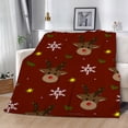 thumbnail image 1 of Christmas Blanket Reindeer Snowflake Printed Soft Fuzzy Flannel Plush Throw Blanket Light Weight Warm Christmas Fuzzy Blanket for Couch,Sofa and Bed, 1 of 5