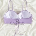 thumbnail image 5 of HCNTES Womens Halter Bikini Tops V Neck Swim Bathing Suit Sexy Backless Swimsuit Padded(Purple,S), 5 of 7