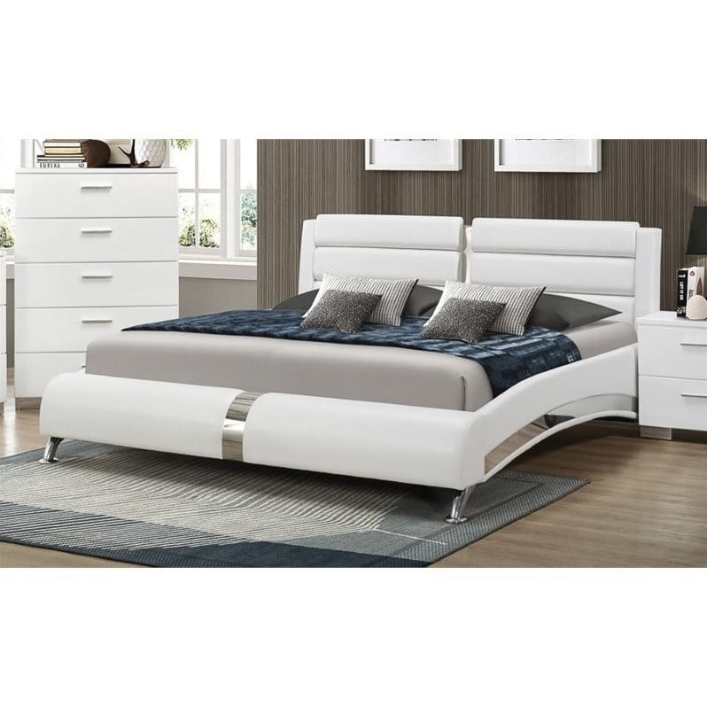 Coaster Felicity California King Faux Leather Bed In White Walmart Com
