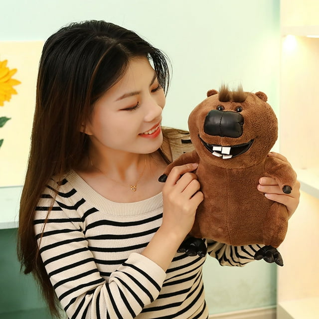 Juguetes de piscina, juguetes para bebés, juguetes para niños pequeños, lindos animales de peluche de castor, nutrias, coyotes, muñeco de marmota, muñeco de peluche