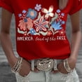 thumbnail image 5 of Levmjia Women Summer Casual Short Sleeve Anniversary T-Shirt Vintage American Flag Butterfly Floral Print Round Neck Patriotic Top Shirt, 5 of 5