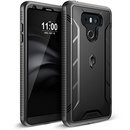 Poetic Revolution Heavy Duty Protection Hybrid Case with Built-in Screen Protector for LG G6 Black