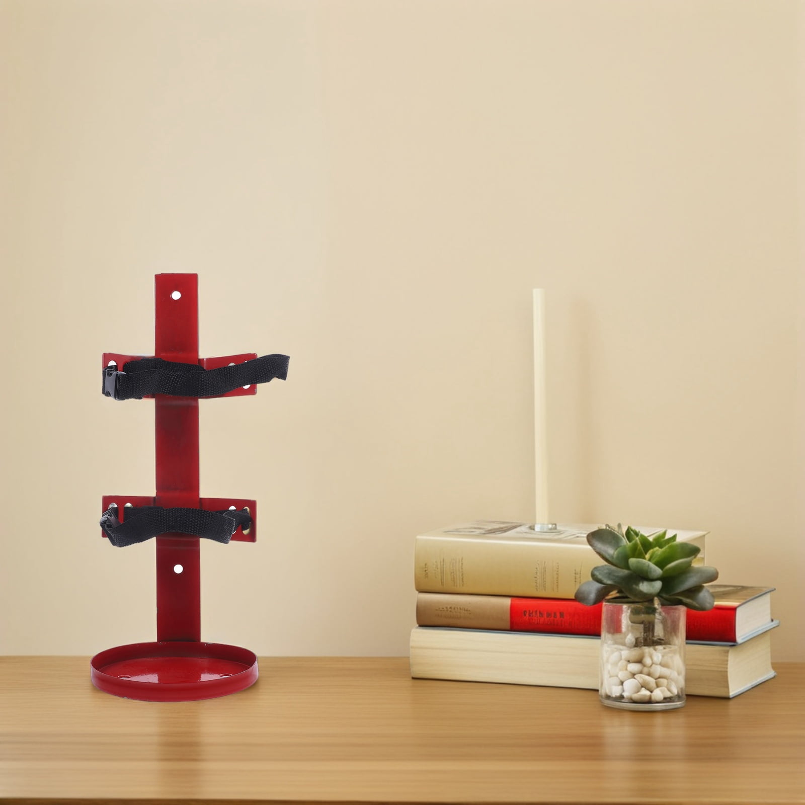 Pawsdot 1Pc Iron Fire Extinguisher Holder Wall Mount Durable Red Fire Extinguisher Bracket
