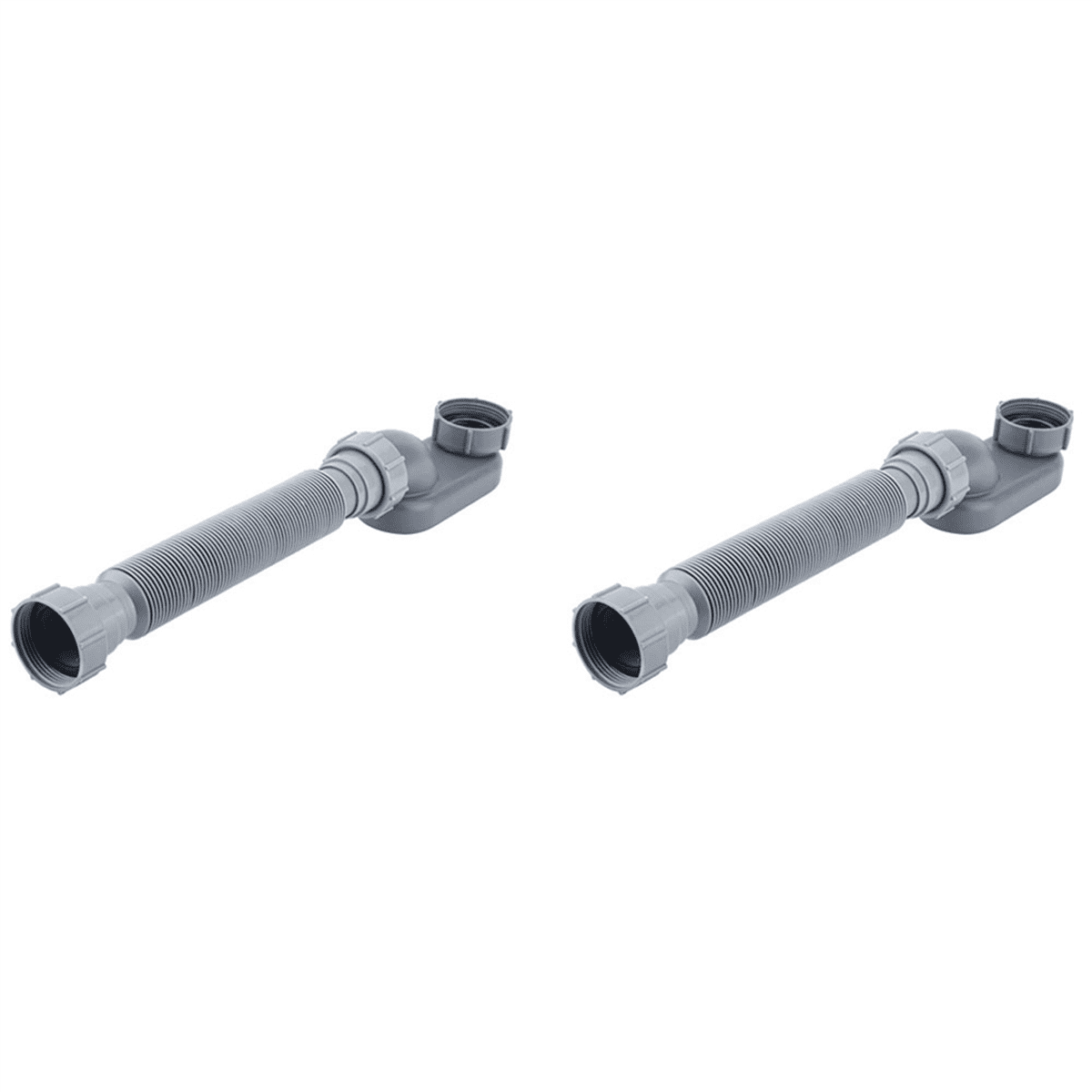 2X Low Profile 1 1/2 P Trap Flexible Bathtub Shower Drain Pipe Flat P ...