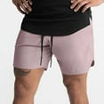 thumbnail image 6 of Dagugfen Gym Mens Shorts Drawstring Mid Waist Lightweight Workout Cropped Pants with Zipper Pockets, 6 of 7