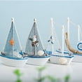 thumbnail image 4 of Mini modelo de velero, decoración para el hogar, hotel, oficina, sobremesa, adorno de barco de vela de madera en miniatura, estrella de mar Speravity HA8706-04B, 4 of 6