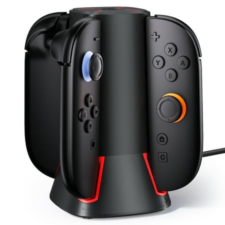 GAEKOL Charging Dock for Nintendo Switch 2(2025) for Joy-Con 2, 4 in 1 Dual-Direction Magnetic Fast Controller Charger Station with 5 RGB Light Mode & Night Light Mode for Switch Joycon2 Accessories