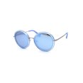thumbnail image 2 of Womens Round Polarized Double Rim Circle Lens Sunglasses Silver Clear Blue Mirror, 2 of 4