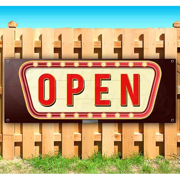 Open 13 oz Vinyl Banner With Metal Grommets