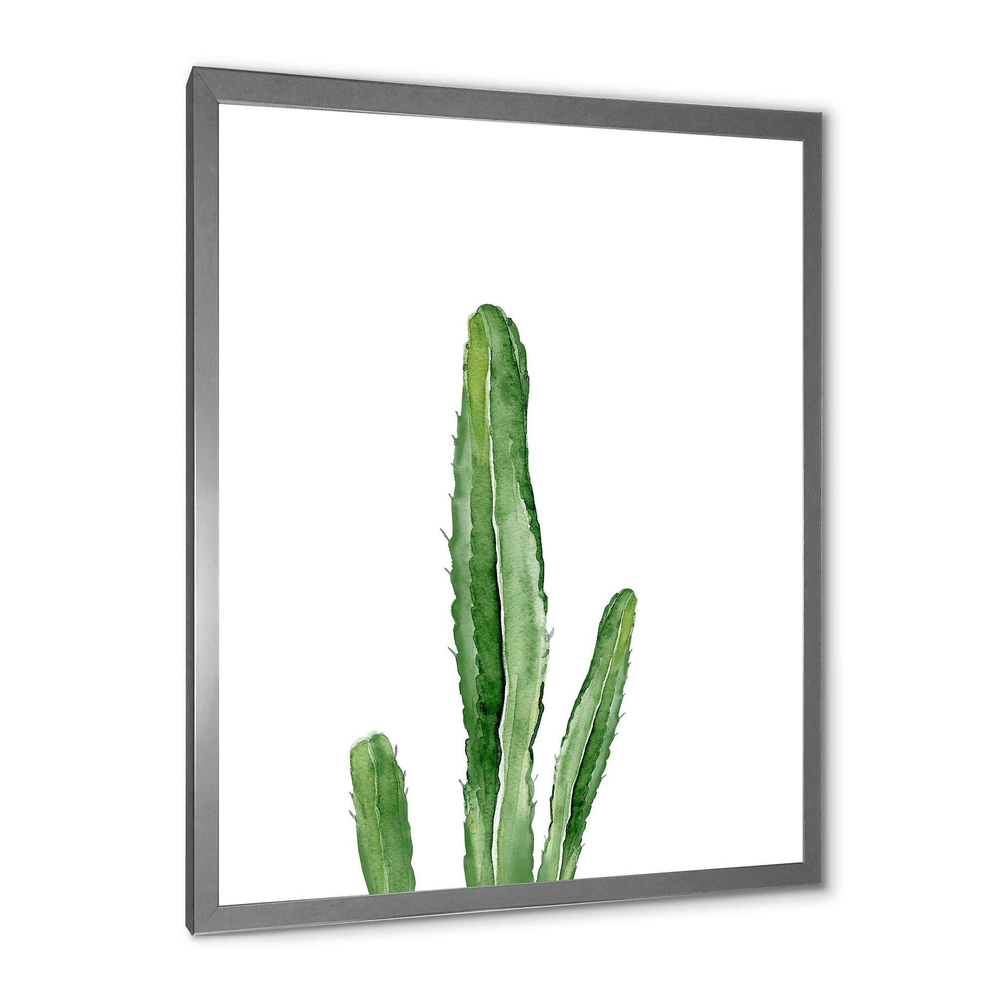 Designart 'Green Cactus South Western Plant' Tropical Framed Art Print