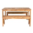 thumbnail image 2 of Pemberly Row Acacia Wood Patio 3-Piece Dining Set in Brown, 2 of 4