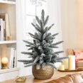 thumbnail image 4 of LuxenHome 1.5Ft Flocked Artificial Tree Potted, 4 of 7