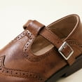 thumbnail image 6 of Q-235 Brown Vintage Strap Loafers For Women Buckle Round Toe Casual Comfortable Slip On Pu Shoes Office Party, 6 of 6