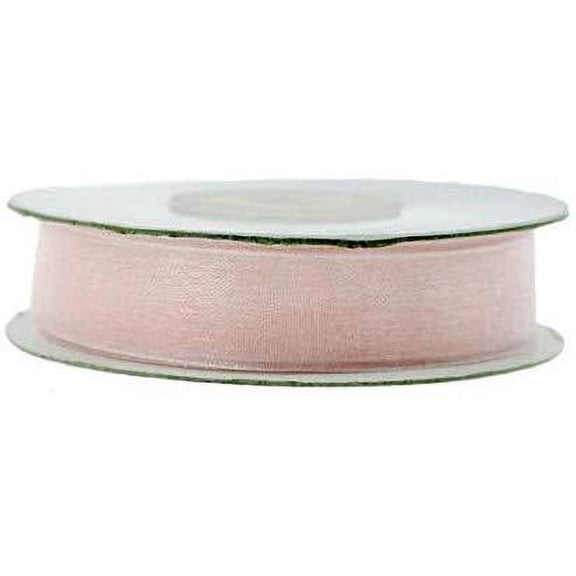 Sheer Organza Ribbon, 5/8-inch, 25-yard, Light Pink