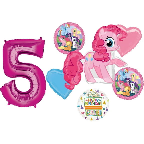 My Little Pony Pinkie Pie 5th Birthday Party Supplies and Balloon Decorations