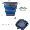 thumbnail image 2 of 3 Pack Collapsible Plastic Bucket with 2.6 Gallon (10L) Each, Foldable Rectangular Tub for House Cleaning, Space Saving Outdoor Waterpot for Garden or Camping, Portable Fishing Water Pail, 2 of 5