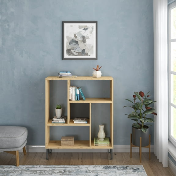 Ada Home Decor Arven 3 Tier Open Shelf Cube Bookcase, Anthracite