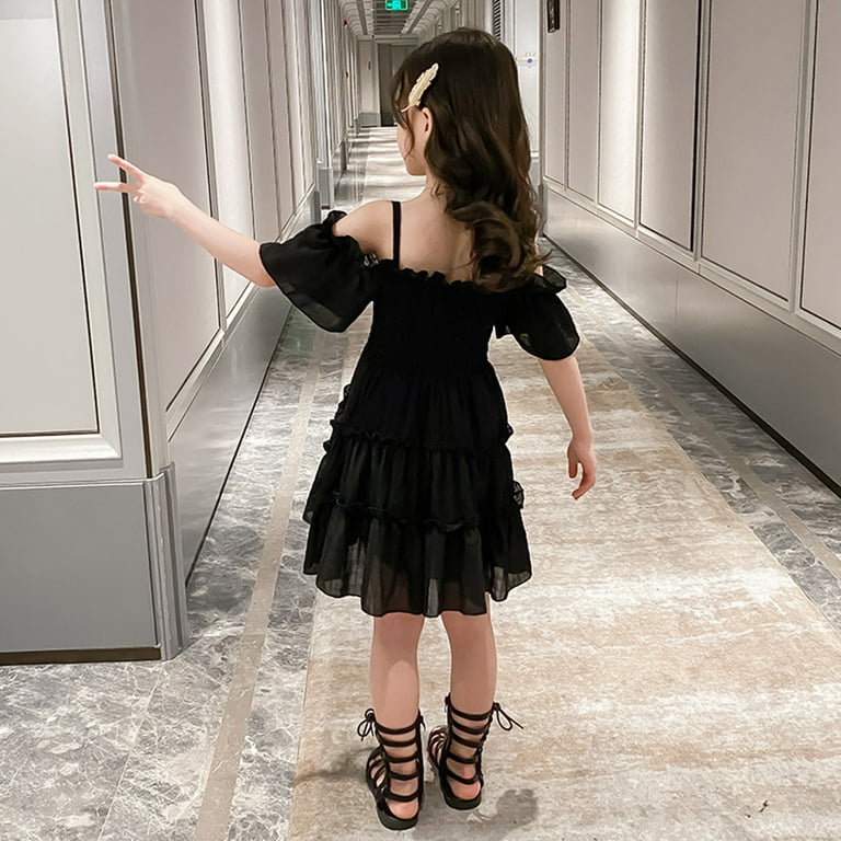 EnJoCho Kids Dress Baby Children Girls Off Shoulder Strap