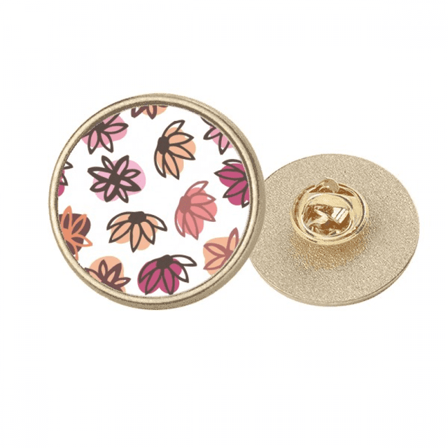 Broche de oro metálico circular Unbranded con patrón Abstracto de pétalo de plantas