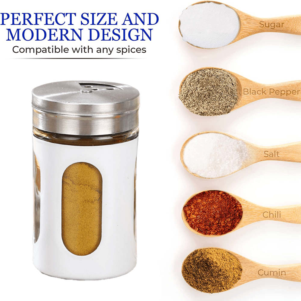 Stainless Steel Salt and Pepper Grinder with Borosilicate Glass Jar -  Adjustable Coarseness Clear Pepper Spices Shaker - 2pcs300ml carbon steel  core 