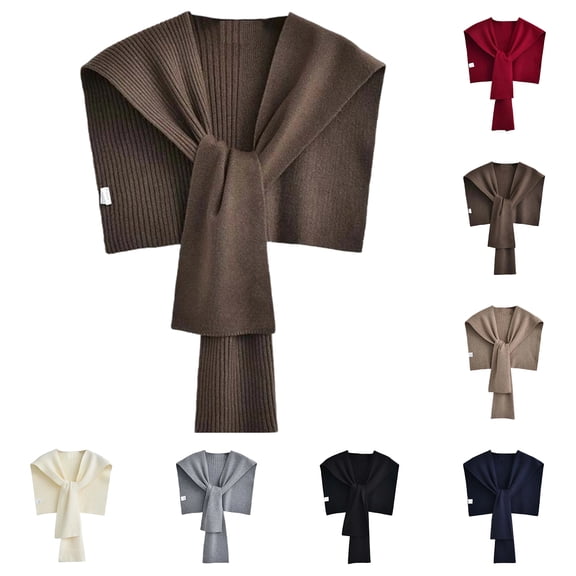 Shawl Wraps for Women Fashion Knitted Shawl Casual Solid Color Shoulder Scarf Wrap for Travel Holiday Black One Size
