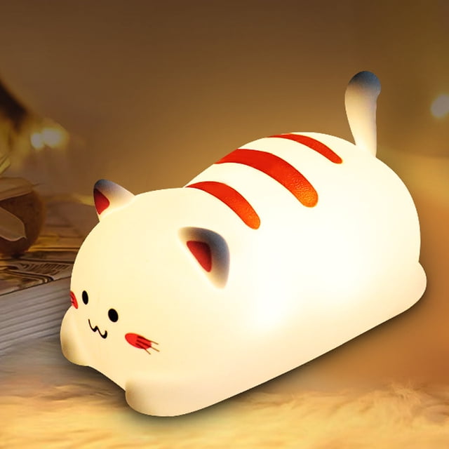 Luz nocturna de gato Zhivalor mini lámpara LED con control de grifo para niños