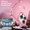 thumbnail image 6 of Allytech Glitter Bling Case for iPhone 15 Pro Max, [Non-Yellowing] [Four Corners Drop Protection] Soft TPU Bumper Shockproof Slim Lightweight Translucent Cover for Women Girls - Pink, 6 of 7