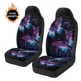 thumbnail image 3 of Uorisanigo Car Seat Cover, Universal Purple Butterfly Seat Cover Front Set, Flurry Front Auto Seats Covers Set Universal Car Accessories for Auto Trucks Van SUV, Pack of 2, 3 of 7