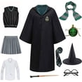 thumbnail image 4 of Disfraz unisex de Hufflepuff para adultos, niños, niñas, mujeres y hombres, uniforme de la escuela de magia de Hermione, disfraz de mago Potter para Halloween, 4 of 5