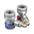 thumbnail image 1 of Adaptador de conector de acoplador manual de 2 piezas para manguera de carga de refrigerante de aire acondicionado de automóvil, 1 of 5