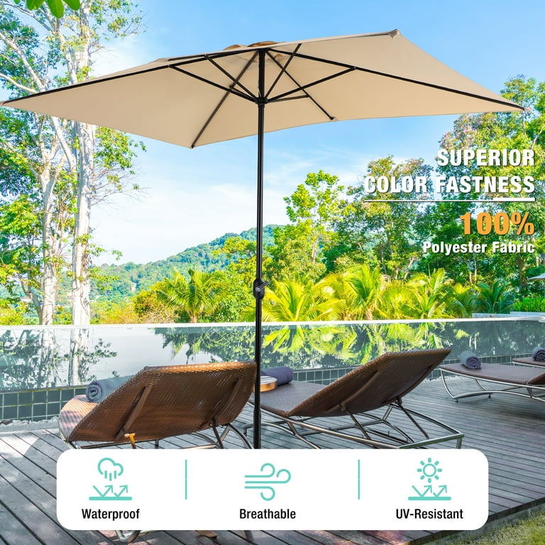 MF Studio 10 x 6.6ft Rectangle Patio Table Umbrella Outdoor MF Studio 10 x 6.6ft Rectangle Patio Table Umbrella Outdoor