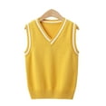 thumbnail image 2 of KYAIGUO Kids Knitted Sweater Vest for Boys Girls, Uniform Kid Sleeveless Vest Spring Autumn Knit Waistcoat Casual School Uniform Youth V-Neck Sweater Vest for 3-14Y, 2 of 8