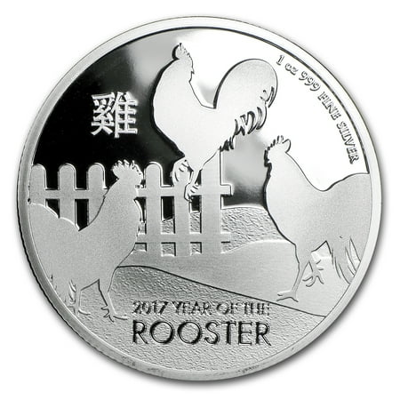 2017 New Zealand 1 oz Silver $2 Lunar Year of the Rooster BU