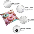 thumbnail image 6 of Colorful donut pillowcase watercolor painting donut candy decoration children's cushion cover, youth adult theme warm home bed soft cushion cover  1 Set of 2, Various Sizes, 6 of 7