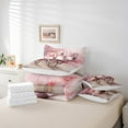 thumbnail image 4 of Galloping Horse Queen Comforter Set 7-Piece White Horse Animal Bedding Sets,Girly Pink Floral Bed In A Bag Rustic Farmhouse Wildlife Sheet Set With Comforter Room Decor, 4 of 4
