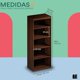 thumbnail image 3 of Librero con 5 Repisas para Libros, Revistas y Decoración de Madera para Sala, Recamara o Estudio. Estanteria Londo con Altura de 175 cm. Bookshelf Decor. Bookcase Wood, 3 of 5